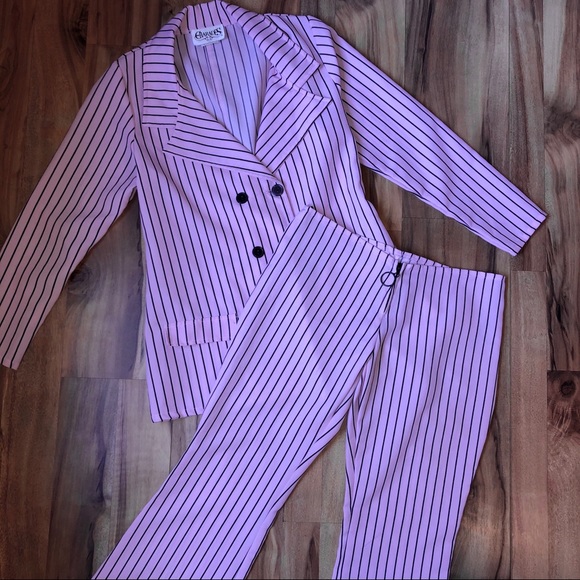 Jackets & Blazers - Costume/Charades Pink & Black Pinstripe Pantsuit